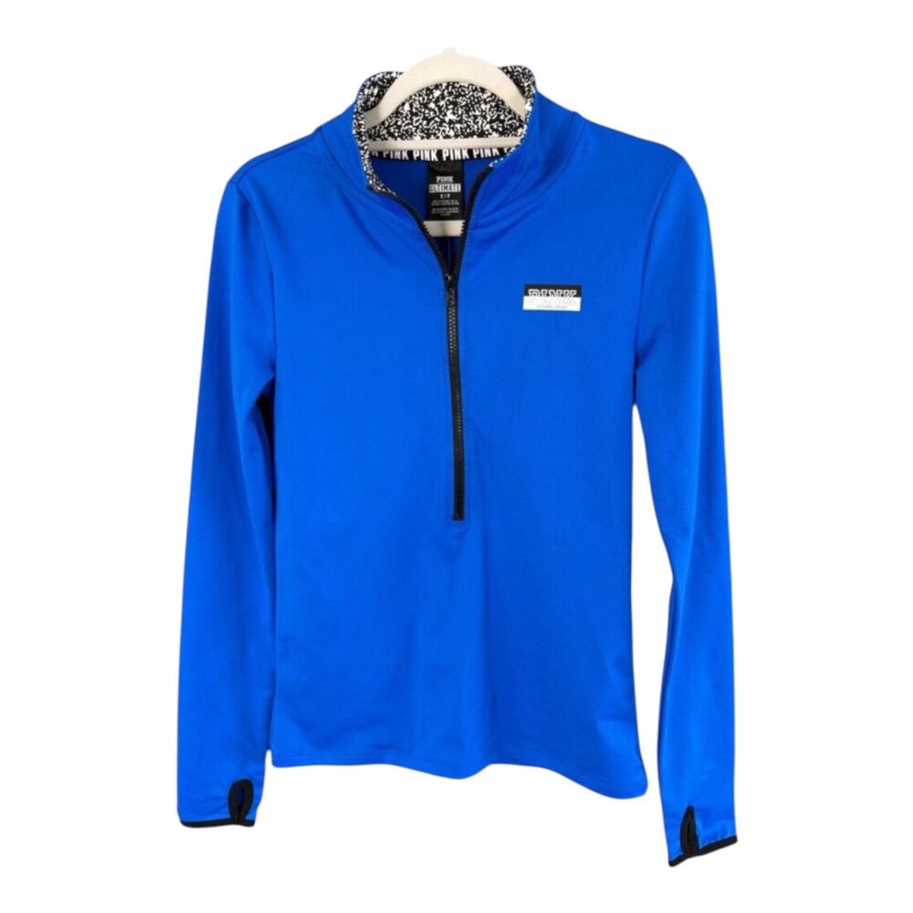 PINK Victoria's Secret Ultimate Quarter Zip Pullover NWT Royal Blue Size S